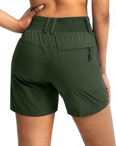 Shorts de randonnée pour femmes à étiquette privée personnalisée, shorts de golf taille haute avec poches cargo, 220 GSM, extensibles et hydrofuges - Product Image 5