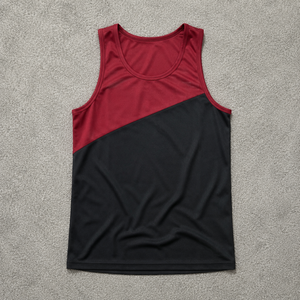 Men's Sleeveless Fitness Activewear Shirt Color <b>Block</b> Gym Muscle Tank Top Men's Panel Muscle Vest Premium Gym Activewear - Product Image 1