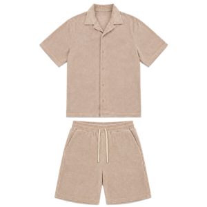 Custom mens twin <b>set</b> premium casual two piece outfit t shirt shorts matching <b>set</b> summer sportswear OEM ODM manufacturer supplier - Product Image 6