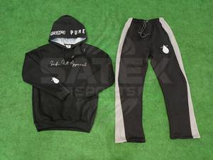 Survêtement Homme Hiver Décontracté Léger Respirant à Capuche en Coton, Sweat-shirt et Pantalon de Survêtement Oversize Uni Personnalisable de Haute Qualité - Product Image 2