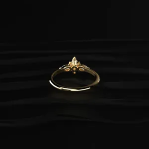 Bague en diamant marquise de qualité supérieure avec pierres latérales en forme de poire, bague en or blanc, clarté VS, acheter directement auprès d'un fournisseur indien - Product Image 5