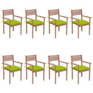 Ensemble de 8 chaises de patio en teck de taille standard pour meubles d'extérieur - Product Image 1