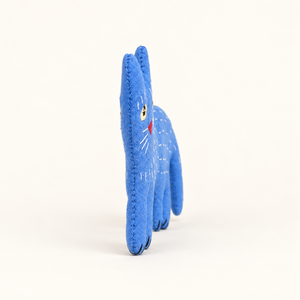 Blue Cat <b>Stuffed</b> Animal <b>Toy</b> Embroidered Plush Doll <b>Soft</b> Handmade Cotton Fabric Pet Gift for Kids Birthday Accessories 35cm - Product Image 3