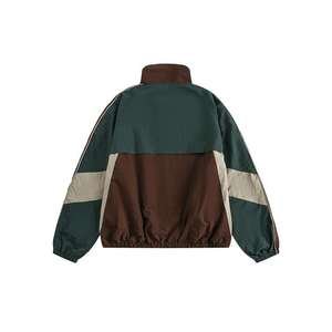 Veste de survêtement unisexe à blocs de couleur, fermeture éclair intégrale, col montant, style sportif, pour l'automne, en polyester, coupe classique - Product Image 2