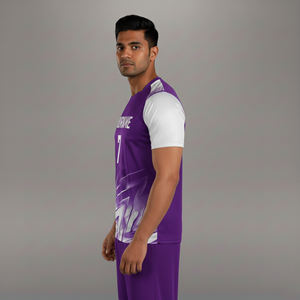 Maillot de football personnalisé de haute qualité pour adulte, 100 % polyester, imprimé par sublimation, maille respirante, séchage rapide, col en V, manches courtes, pour homme - Product Image 5