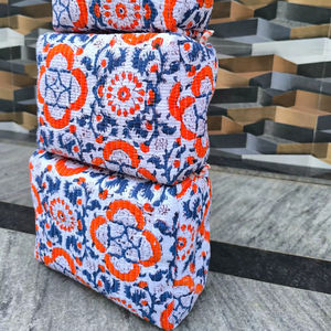 Nuevo Set de Bolsas de Aseo Duraderas con Estampado Floral, Bolsas de Maquillaje de Algodón con Cremallera, Bolsas Indias, Kit Organizador de Cosméticos de Viaje - Product Image 1