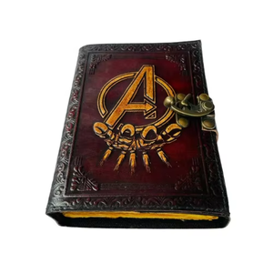 Embossed Avengers Classic Vintage Genuine Leather Hardcover Handmade Pentagram Spell <b>Book</b> Reading <b>Shadows</b> Travel Diary - Product Image 5
