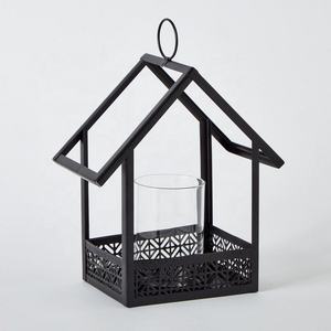 Lanterne porte-bougie en métal noir en forme de maison 2026 pour la vente en gros, idéale pour la table et les décorations suspendues à la maison - Product Image 6