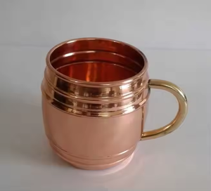 Mug en cuivre style vintage avec poignée en laiton, tasse classique pour eau, jus, bière, usage domestique, cuisine, café, bar. - Product Image 6