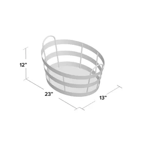 Panier à bois de chauffage en métal noir de 23 pouces avec poignées, support moderne pour bûches d'intérieur, pour cheminée et rangement du bois - Product Image 3