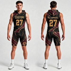 Conjunto de Uniformes de Fútbol 7v7 Sublimados para Hombre, con Capucha, Impresión, Absorción de Humedad, Ajuste Ceñido, 100% Poliéster, Secado Rápido - Product Image 6