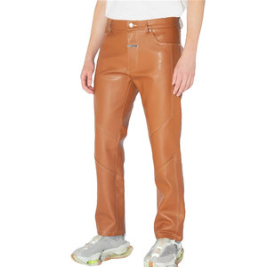 Pantalones de Cuero de Corte Regular, Resistentes y Cómodos, Pantalones de Cuero al por Mayor - Product Image 1