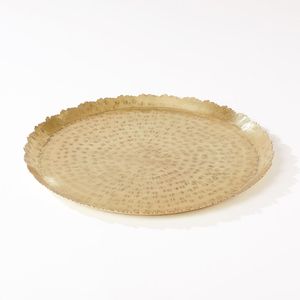 Plateau de service alimentaire en laiton fait main, vaisselle traditionnelle indienne en métal pour hôtel, restaurant, mariage et restauration - Product Image 1