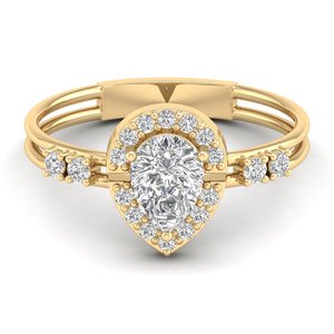 แหวนเพชรโมอิสซาไนต์ทรงลูกแพร์ REYES GRA Certified น้ำหนัก 0.88 กะรัต ตัวเรือนเงินแท้ 925 ชุบทองคำขาว 14K ประดับเพชรแบบ Halo สำหรับงานแต่งงาน - Product Image 6