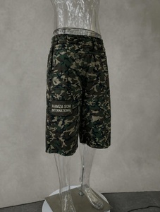 Shorts Bermuda Homme HSI en Coton Uni, Taille Mi-Haute Élastique, Respirant, Décontracté, avec Poches, Tissu 100% Coton, Fermeture à Cordon - Product Image 1