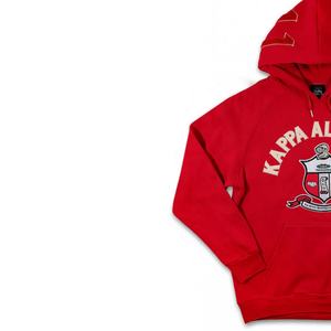 Sweat-shirt rouge avec logo de broderie en chenille Couleur Logo de l'université Wear Sororities Pull-over Hoodies - Product Image 2