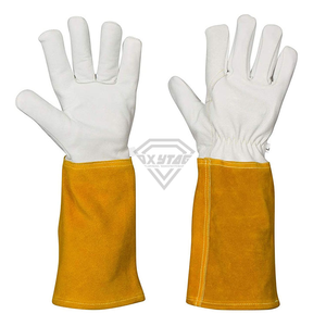 Custom Premium Leather Beekeeping Gloves Long Cow Split Suede Cuff Protective <b>Bee</b> Keeper Safety Work Gloves OEM ODM - Product Image 1