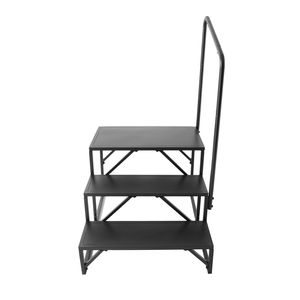 Scala a 3 Gradini per Camper con Capacità di Carico di 200 kg, Corrimano in Acciaio al Carbonio Rinforzato, Ingresso/Uscita Sicura Antiscivolo - Product Image 1