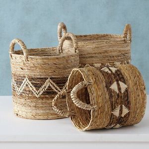 Premium Quality Handmade Natural Rattan Jute Yarn Circle <b>Storage</b> Basket Set Eco-Friendly Modern Decorative Woven Organizer - Product Image 2