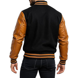High Quality Men <b>Leather</b> Sleeve Letterman <b>Jacket</b> Custom Logo Design Breathable <b>Leather</b> Sleeves <b>Winter</b> <b>Jacket</b> - Product Image 3