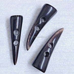 Horn <b>Toggle</b> Button Black Buffalo Horn <b>Toggle</b> Sewing Buttons 2-Hole Craft from India - Product Image 4