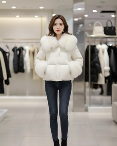 เสื้อแจ็คเก็ตผู้หญิงแบบมีฮู้ดบุขนหนานุ่ม  ผ้าฝ้ายถัก  แบบสองด้าน  รักษ์โลก  กันน้ำ  สำหรับฤดูหนาว - Product Image 1