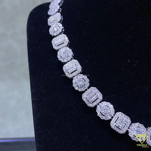 New Design 925 Sterling Silver in VVS Moissanite <b>Iced</b> <b>Out</b> Baguette Diamond Hip Hop <b>Chain</b> for Men and Women - Product Image 2