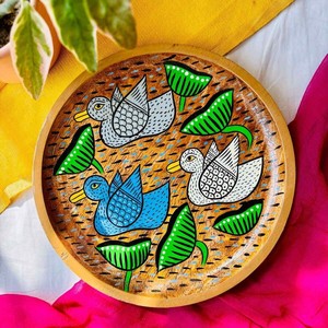 ขาตั้งร่มไม้มะม่วงลายยูนิคแบบชนเผ่า งานแฮนด์เมด - ขายส่ง - Product Image 4