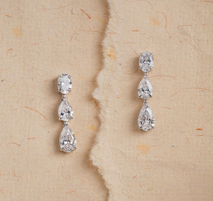 Boucles d'oreilles en diamant de laboratoire taille poire vintage de haute qualité, certifiées IGI, en argent 925, pour mariage, fiançailles, cadeau - Product Image 3