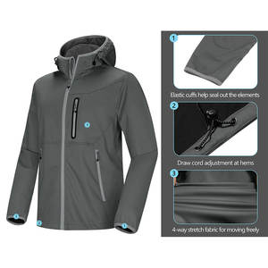 Chaqueta Softshell de Invierno para Hombre, Impermeable, Transpirable, Cortavientos, Térmica, con Capucha, para Deportes de Nieve y Esquí - Product Image 5