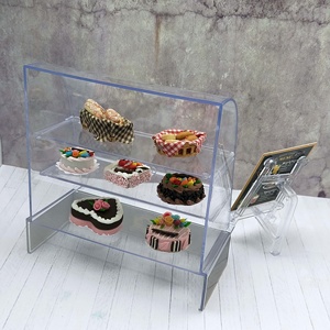 บ้านตุ๊กตาพลาสติกขนาดเล็กสำหรับทุกเพศเฟอร์นิเจอร์ขนาด1:12ตู้โชว์เค้กและคุกกี้ของเล่นบ้านตุ๊กตาพลาสติก - Product Image 2