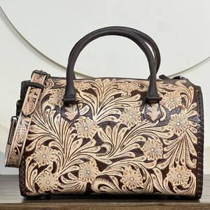 Sacs de voyage en cuir floral fait main, grand format, style western, sacs bandoulière, sacs de nuit, sacs Speedy – Prix usine en gros - Product Image 4