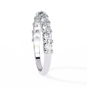 Bague Éternité en Moissanite, Taille Ronde Brillante, Sertissage Pavé, Or Massif 18K Plaqué Rhodium, Bague de Fiançailles Classique pour Femme - Product Image 1