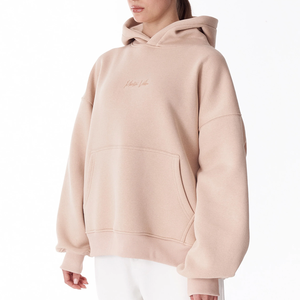 Sudadera con Capucha Extra Grande para Mujer, con Logotipo Personalizado, de Algodón Tejido, Hombros Caídos, Estilo Casual, para Otoño - Product Image 3