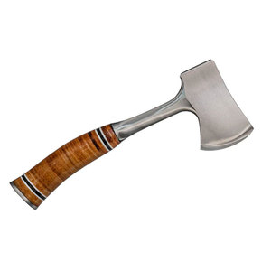 ขวานสแตนเลสแบบแบนพร้อมด้ามไม้พะยูงและปลอกหนัง - Product Image 3