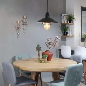 Lampada a Sospensione Vintage Stile Fattoria in Metallo Nero con Telaio Lungo Regolabile Attacco E26 Senza Lampadina Non Assemblata - Product Image 6