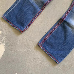 Men's Large Size Flare Pants New Arrival Casual Style Denim Solid Pattern Soft Comfortable Knitted Weave Fashionable Summer - Product Image 3