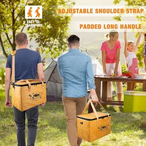 กระเป๋าเก็บความเย็นสำหรับบาร์บีคิวแบบมีฉนวน - ป้องกันการรั่วซึม 100% สำหรับอุ่นอาหาร - กระเป๋าปิคนิคขนาดใหญ่แบบพกพาสำหรับเนื้อสัตว์และเครื่องดื่ม - Product Image 3