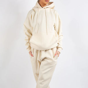 Sweat-shirt à capuche de couleur unie pour femmes, avec cordon de serrage et poches latérales, tenue décontractée d'automne, manches longues, coupe ample, survêtement - Product Image 5