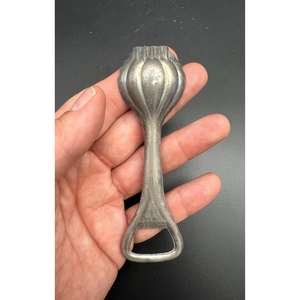 Vintage Silver Butter Curler Theme Metal Bottle Opener Features Textured Ribbed Scoop Dual Purpose Antique Used Kitchen <b>Bar</b> <b>Tool</b> - Product Image 5
