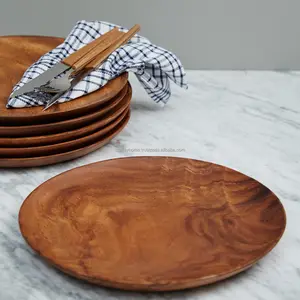 Decoratieve Handgemaakte Fabrikant Keuken Houten Borden Oplader Thee En Snoep Dienblad Plaat Houten Met Bestekset