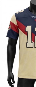 Camiseta de Fútbol Americano Blanca con Costuras, para Hombre, sin Tirantes, Manga Corta, 100% Poliéster, Transpirable, Diseño con el Número 12 en Toda la Parte Delantera - Product Image 4