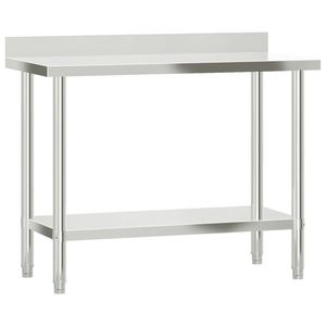 Tavolo da lavoro cucina commerciale con 43.3 di alzatina \ "x21.7 \" x36.6 \ "fabbricazione in acciaio inox - Product Image 2