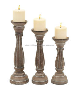 Best Quality Mango Wood Custom <b>Candle</b> Holder <b>Set</b> 3 Wholesale <b>Candle</b> Jars and Wooden Lantern for Weddings Christmas Occasions - Product Image 2