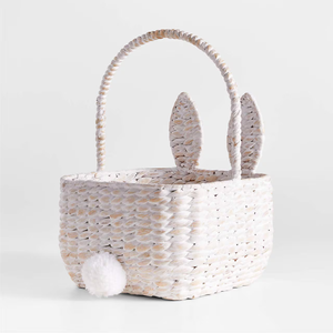 Wholesale Woven Water Hyacinth White <b>Bunny</b> Kids <b>Easter</b> <b>Basket</b> <b>Baskets</b> for Gifts from Vietnam - Product Image 4