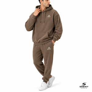 Sweat-shirt à capuche pour homme SINEWY SPORTS, polyester/coton, molleton, coupe classique, couleur unie, décontracté, vêtements d'automne, respirant - Product Image 3
