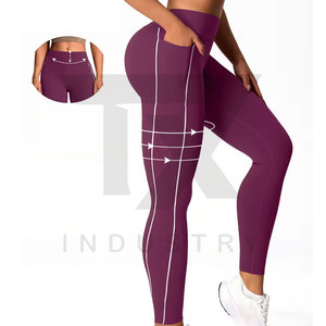 Best Quality Women High Waist Soft Stretchy <b>Leggings</b> Solid Color Fashionable Women <b>Legging</b> <b>With</b> <b>Pocket</b> for Sale - Product Image 6