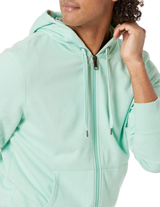 Sudadera con Cierre y Cuello Redondo para Hombre, Color Verde Menta, Corte Holgado, 100% Algodón, Felpa Francesa, Antipilling, Diseño Estampado, Ropa Casual de Otoño - Product Image 3