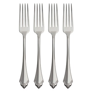 Ensemble de 4 fourchettes à dîner classiques en acier inoxydable, finition miroir, design élégant du manche - Product Image 5