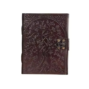 Carnet en cuir vintage fait main marron antique 7x5, 240 pages lignées thermocollées pour journalisation et croquis, usage personnel - Product Image 1